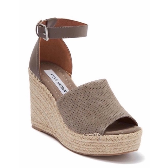 Steve Madden Josey Leather Platform Wedges Sandals Size 10 - Picture 6 of 6